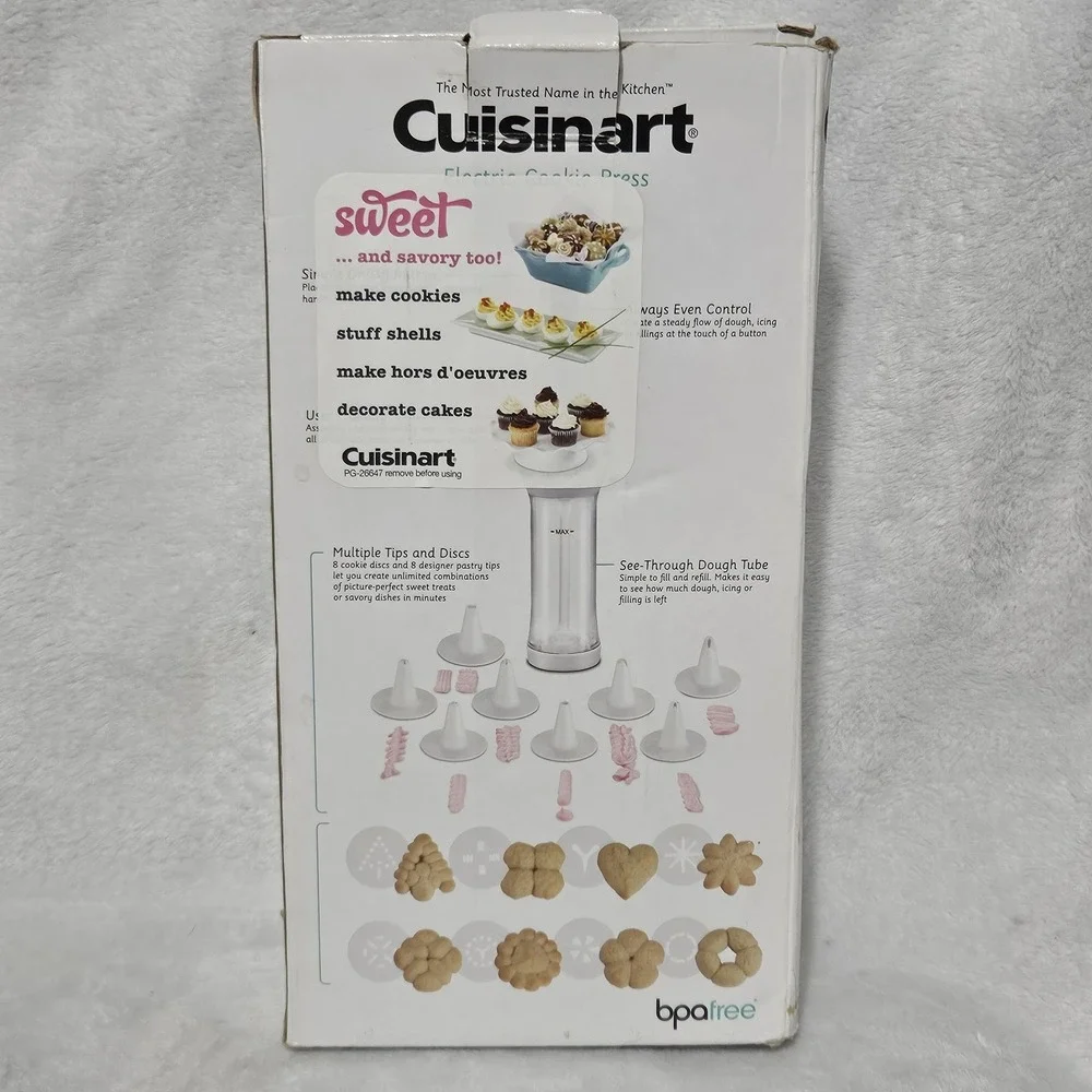 Cuisinart Electric Cookie Press CCP-20 8 Discs 8 Tips‎ COMPLETE